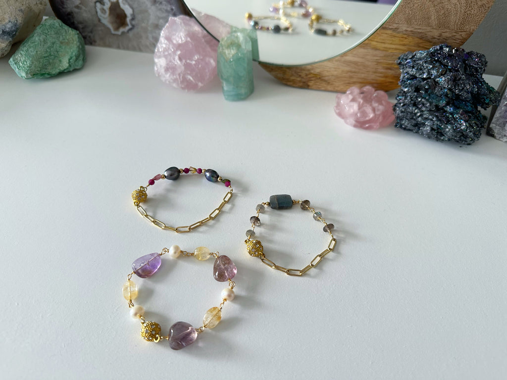 Wire-Wrapped Gemstone Bracelet Collection