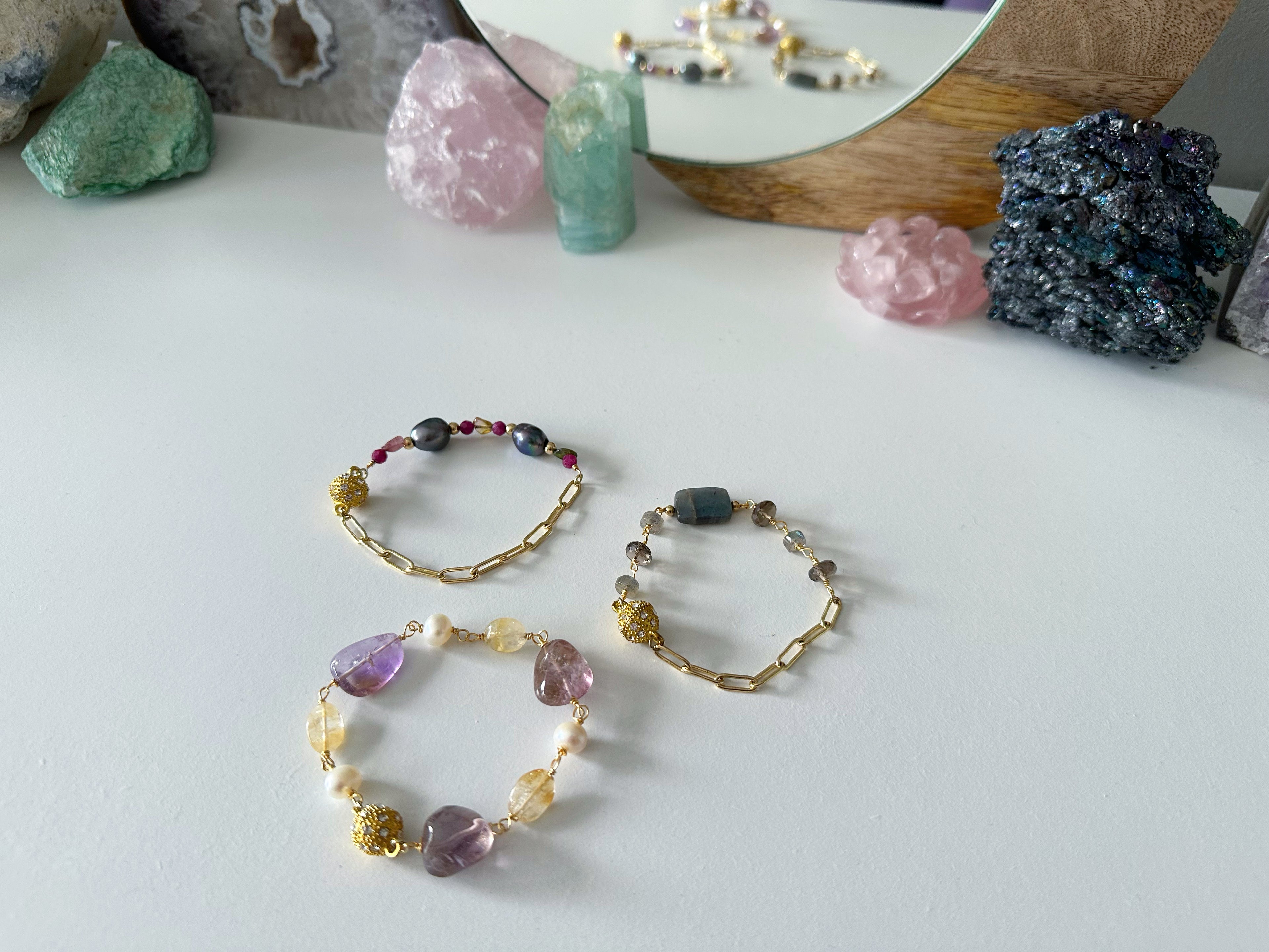 Wire-Wrapped Gemstone Bracelet Collection