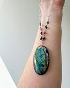 Sky Statement Gemstone Necklace - Labradorite and Tourmaline | Transformation and Healing