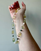 Daisy Gemstone Necklace - Fluorite, Emerald, Freshwater Pearl | Focus, Compassion and Wisdom