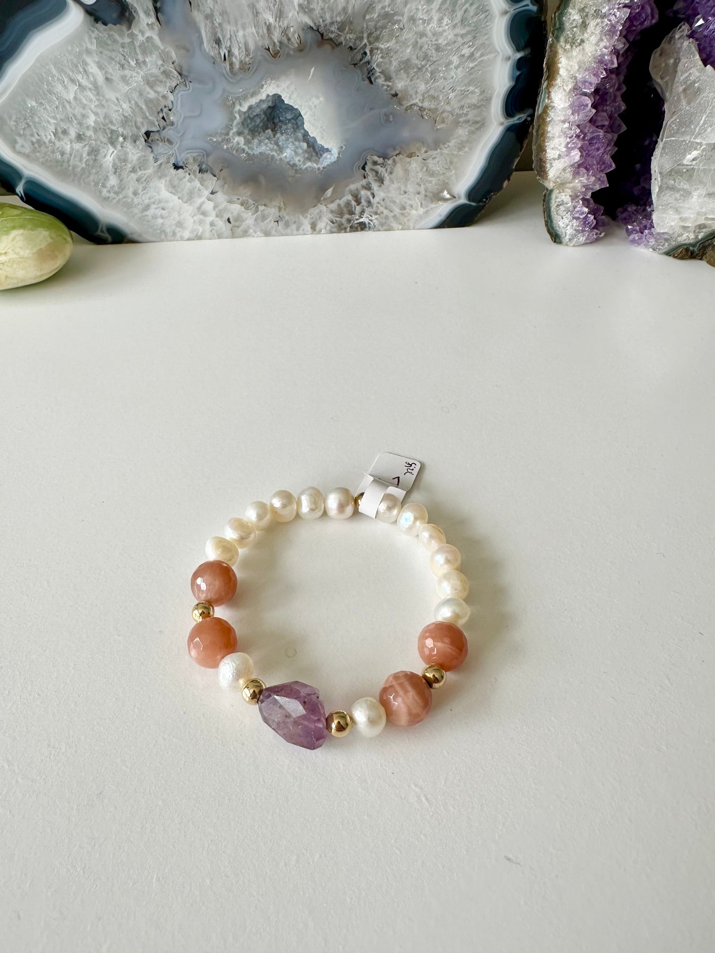 Addison - Amazonite, Amethyst, Moonstone, Fluorite, Freshwater Pearl Gemstone Bracelets