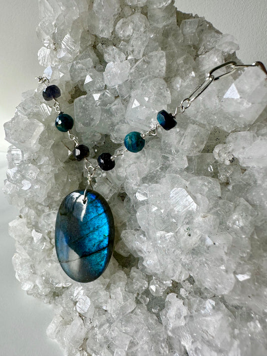 Lagoon - Blue Labradorite and Apatite Necklace