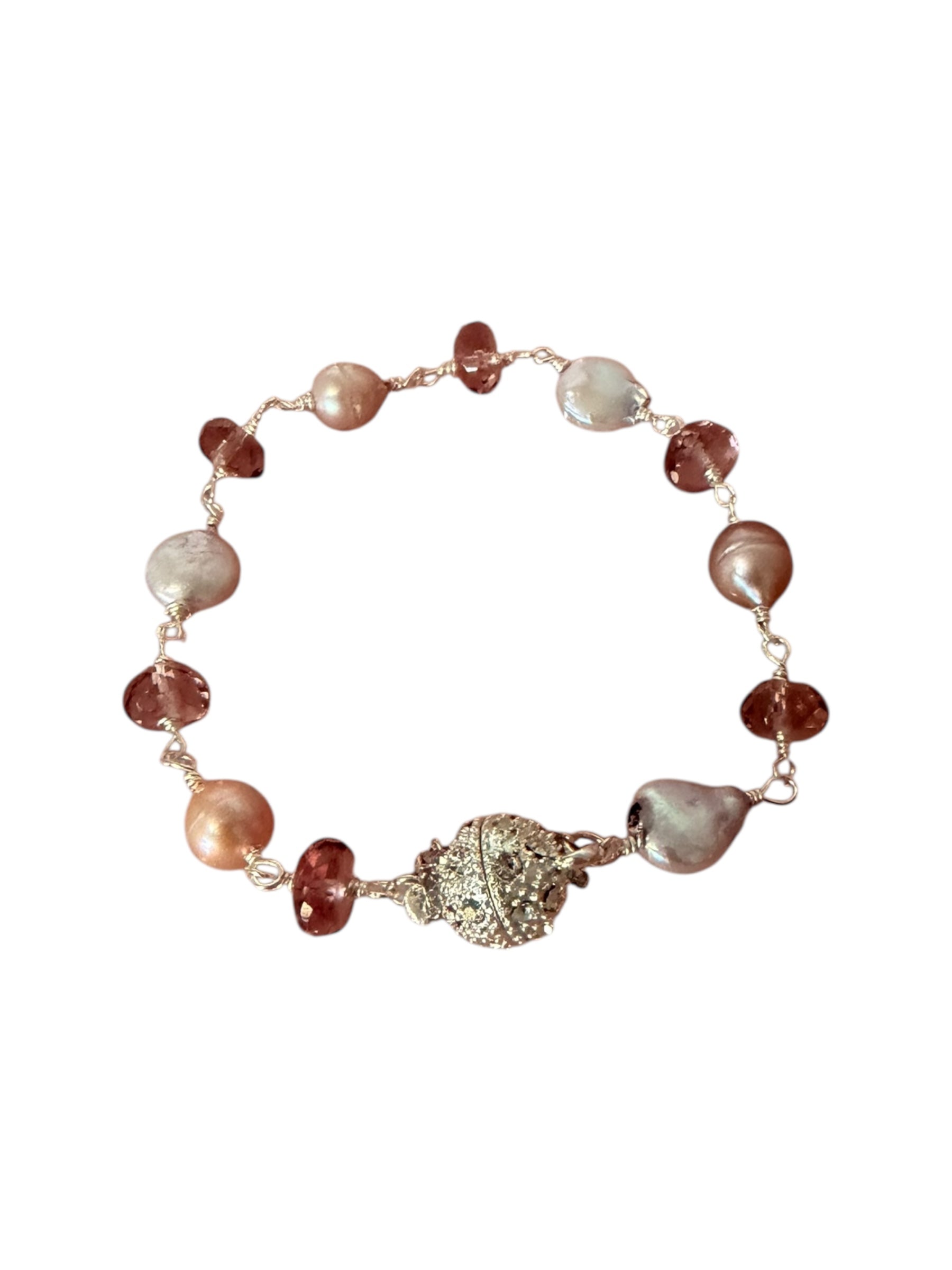 Zoe Gemstone Bracelets - Freshwater Pink Pearl, Freshwater Purple Pearl and Pink Amethyst | Love and Peace