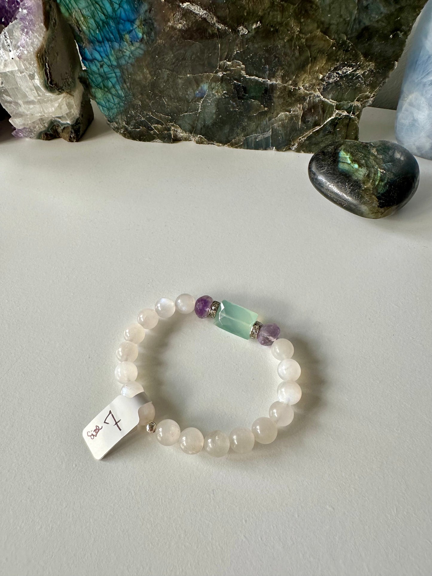 Luna - Chalcedony, Amethyst and Moonstone Gemstone Bracelets