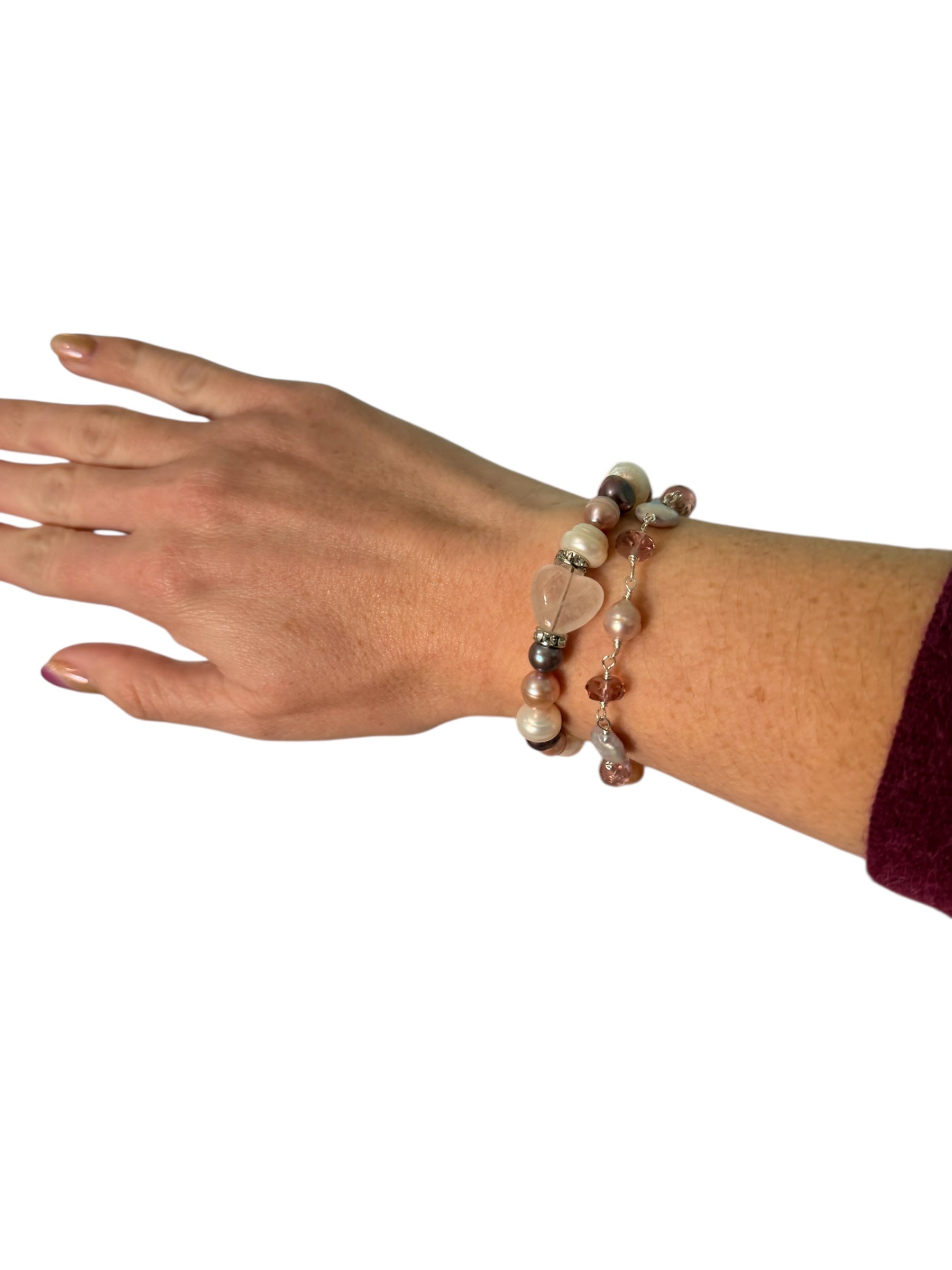 Love, Always Gemstone Bracelet - Rose Quartz, Pink, Purple and White Freshwater Pearl | Limited Edition Valentine’s Jewelry | Trust, Love and Peace