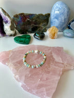 Hayden Gemstone Bracelets - Baroque Pearl, Freshwater Pearl and Amazonite | Wisdom and Clarity