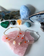 Red Hots Gemstone Necklaces - Mexican Fire Opal, Sunstone, Carnelian and Freshwater Pearl Gemstone Paperclip Chain Necklaces | Passion, Joy, Creativity and Wisdom