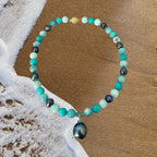 Sea Breeze Gemstone Necklace - Tahitian Black Pearl, Apatite and Amazonite | Trust, Inspiration and Clarity