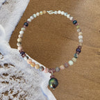 Shell-a-brate Gemstone Necklace - Tahitian Black Pearl, Pink Opal and Pink Amethyst | Trust, Love and Peace