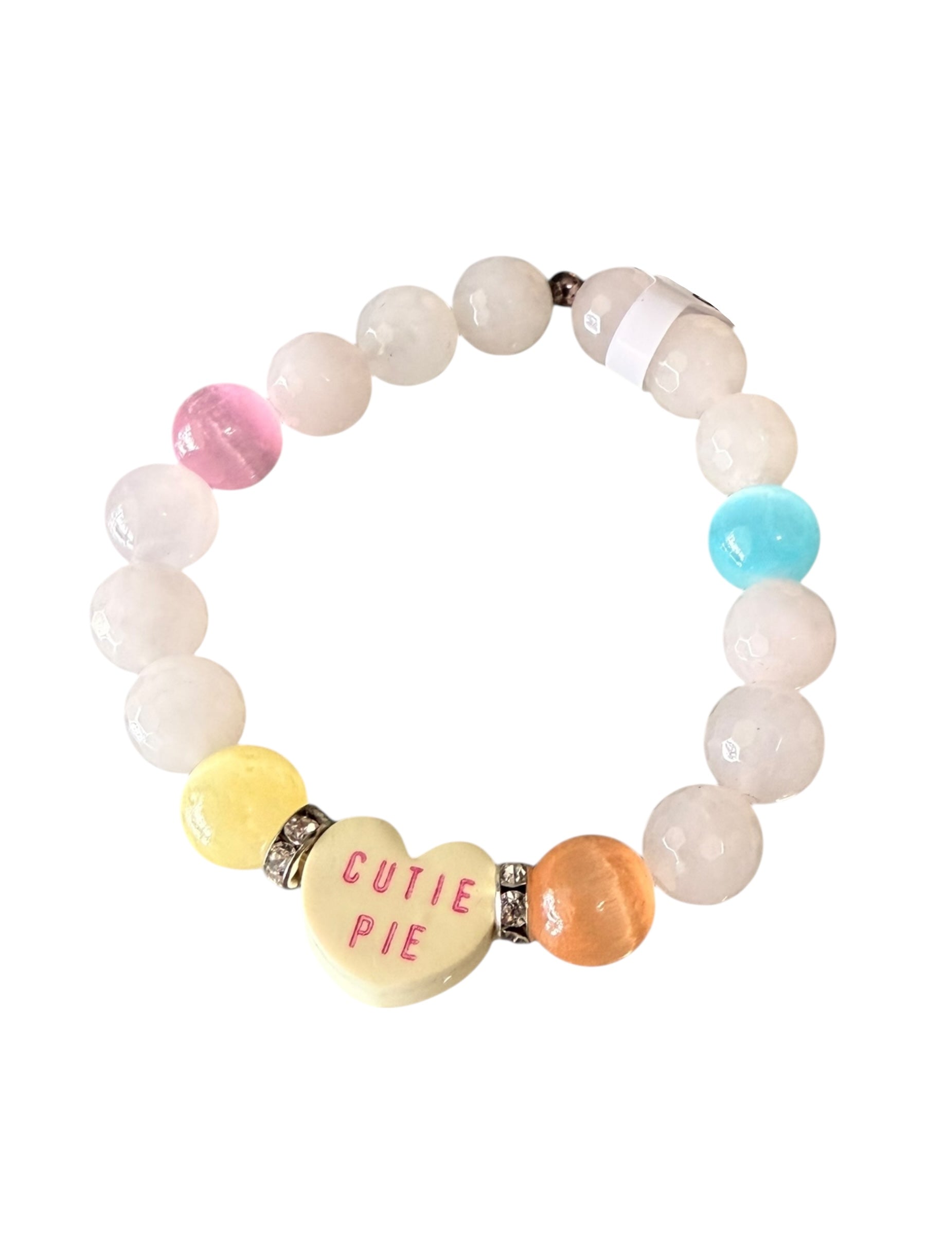 Candy Heart Gemstone Bracelets - Candy Hearts, Rose Quartz and Selenite | Limited Edition Valentine’s Jewelry | Love, Peace and Clarity