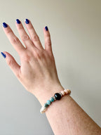 Toucan — Black Pearl, Pink Opal, Freshwater Pearl and Apatite Bracelet