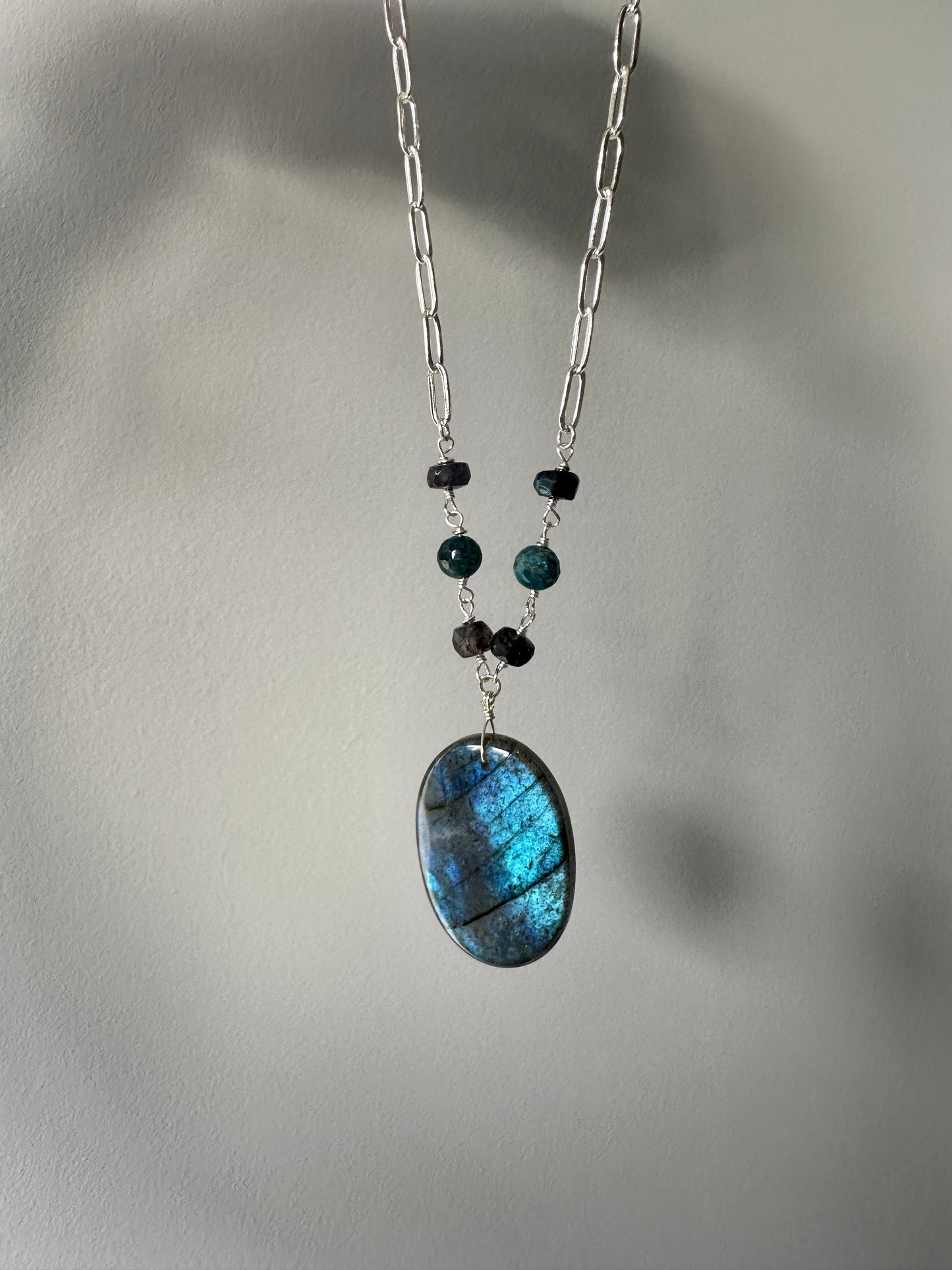 Lagoon - Blue Labradorite and Apatite Necklace