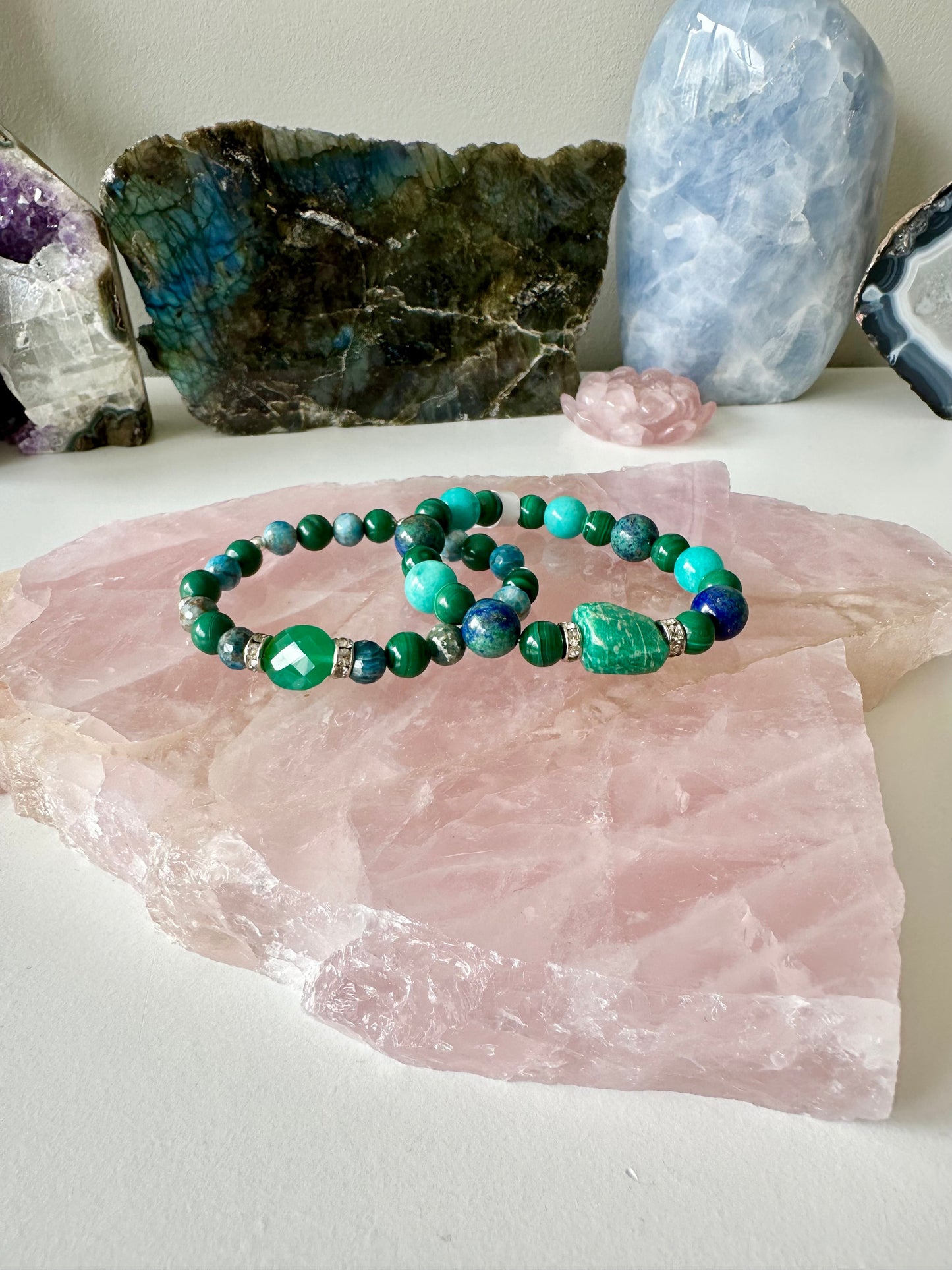 Loggerhead - Amazonite, Apatite, Green Onyx, Malachite and Chrysocolla Gemstone Bracelets