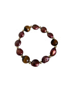 Merlot — Handcrafted Red Pearl & Tiger’s Eye Bracelet