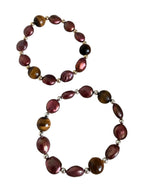 Merlot — Handcrafted Red Pearl & Tiger’s Eye Bracelet