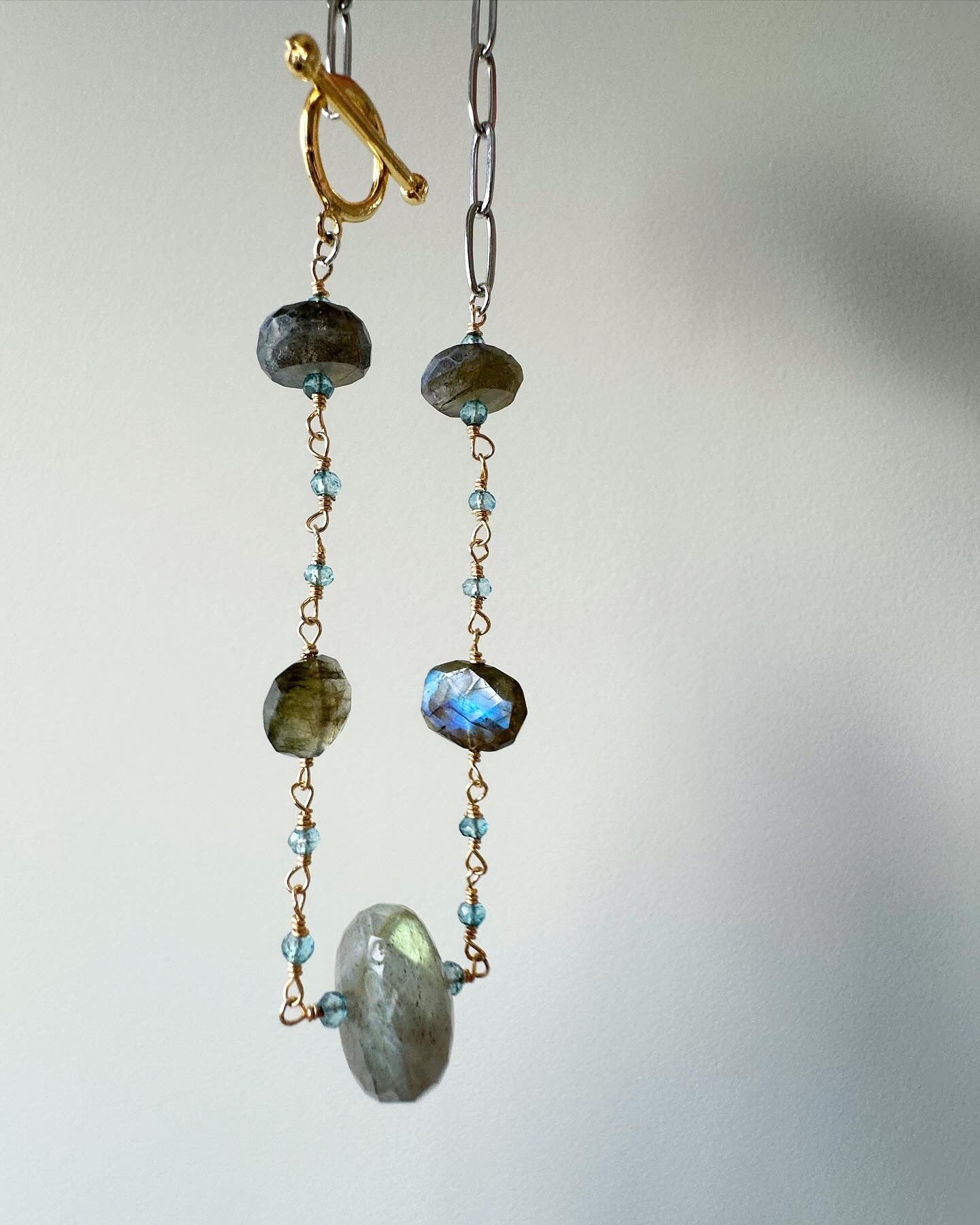 Madison - Labradorite and Blue Topaz Gemstone Necklace