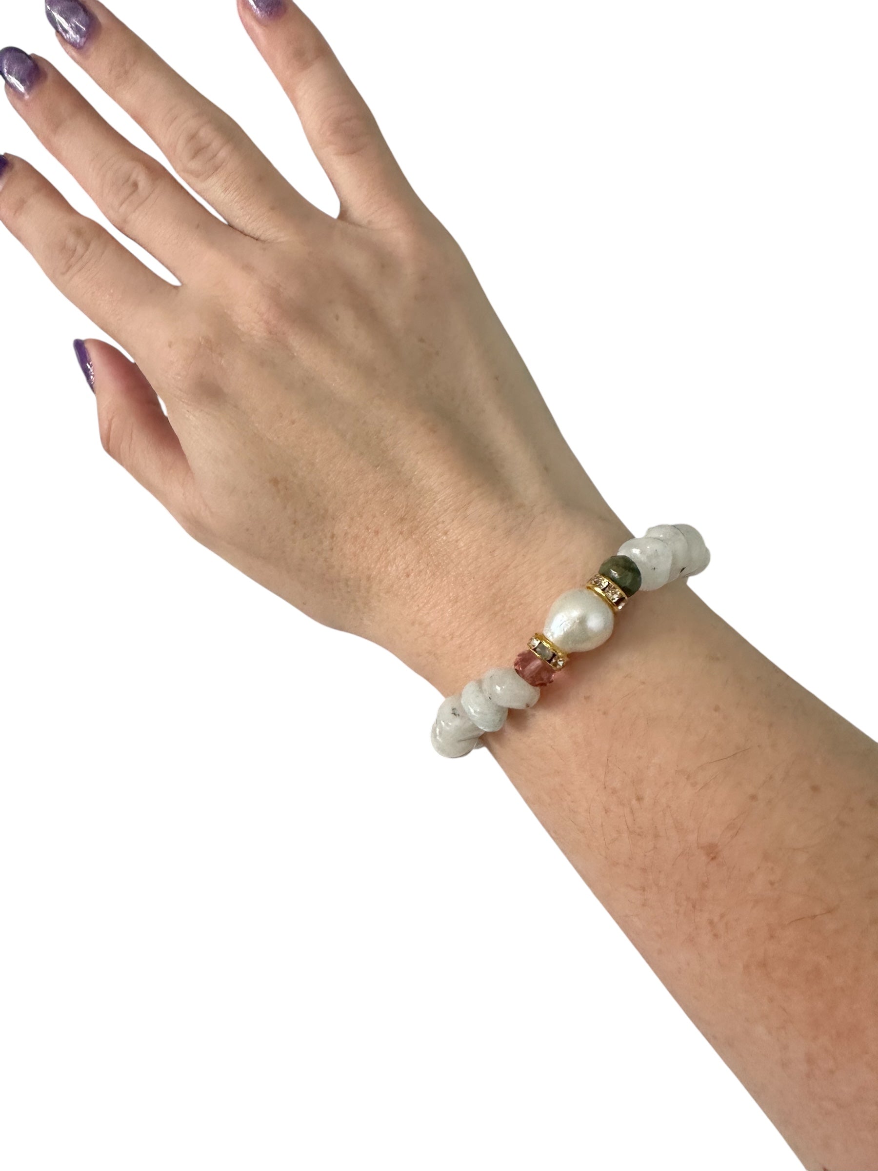 Golden Glimmer Collection Gemstone Bracelets - Labradorite, Moonstone, Pearls, Amethyst, Sunstone, Peridot | Handmade Jewelry