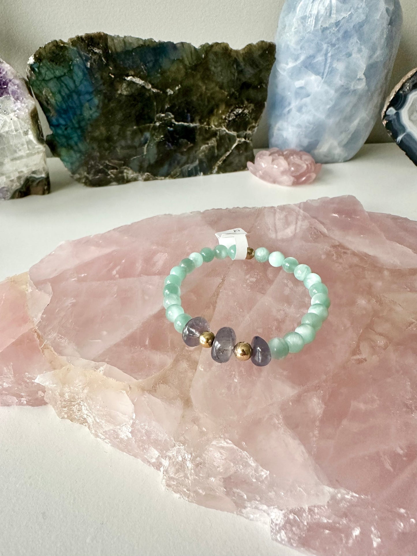 Salty - Moonstone, Malachite and Iolite Gemstone Bracelets