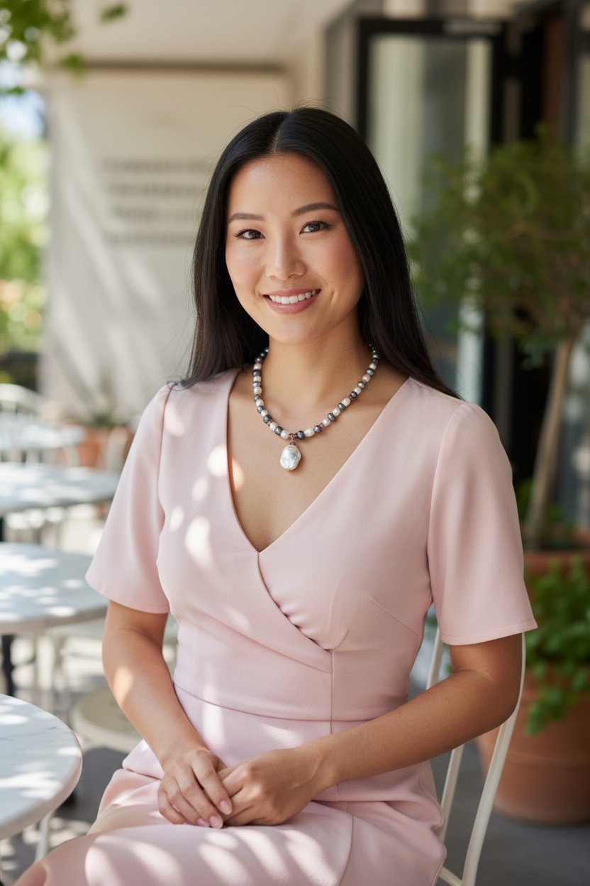 Coco Gemstone Necklace - Tahitian Black Pearl, Freshwater Pearl and Pink Amethyst | Trust, Love and Peace