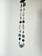 Livia — Handcrafted Kyanite, Fluorite, Tahitian Black Pearl and Freshwater Pearl Necklace