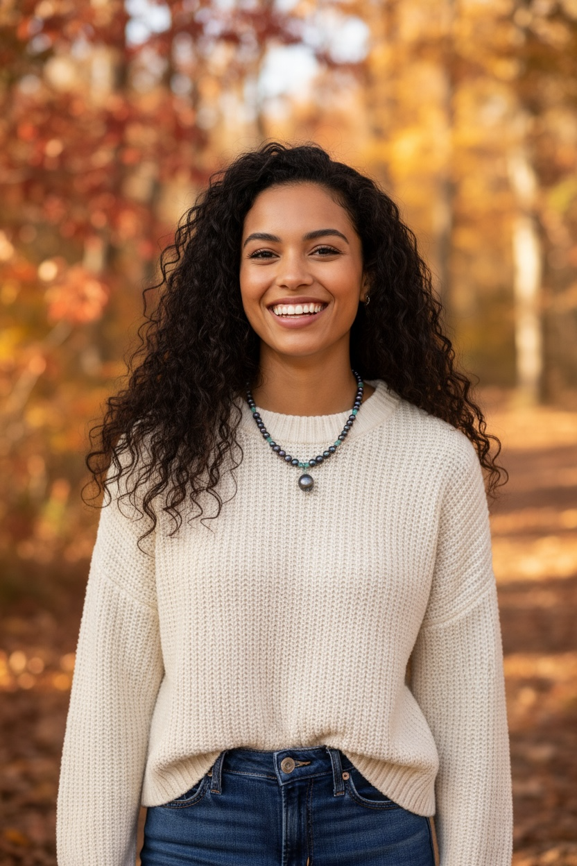 Bewitched Gemstone Necklace - Tahitian Black Pearl and Apatite | Handmade Jewelry