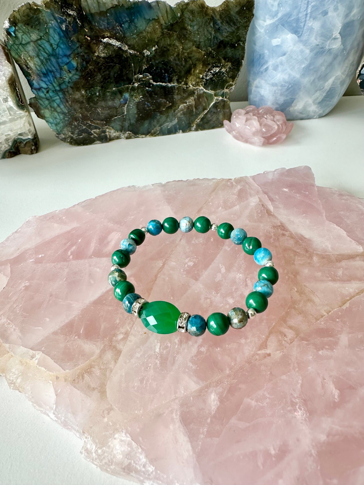 Loggerhead - Amazonite, Apatite, Green Onyx, Malachite and Chrysocolla Gemstone Bracelets