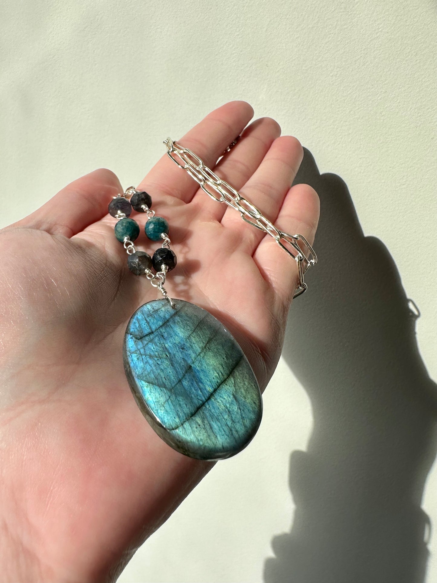 Lagoon - Blue Labradorite and Apatite Necklace