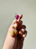 Catalina Gemstone Earrings - Flower Jade and Freshwater Pearl  | Handmade Jewelry