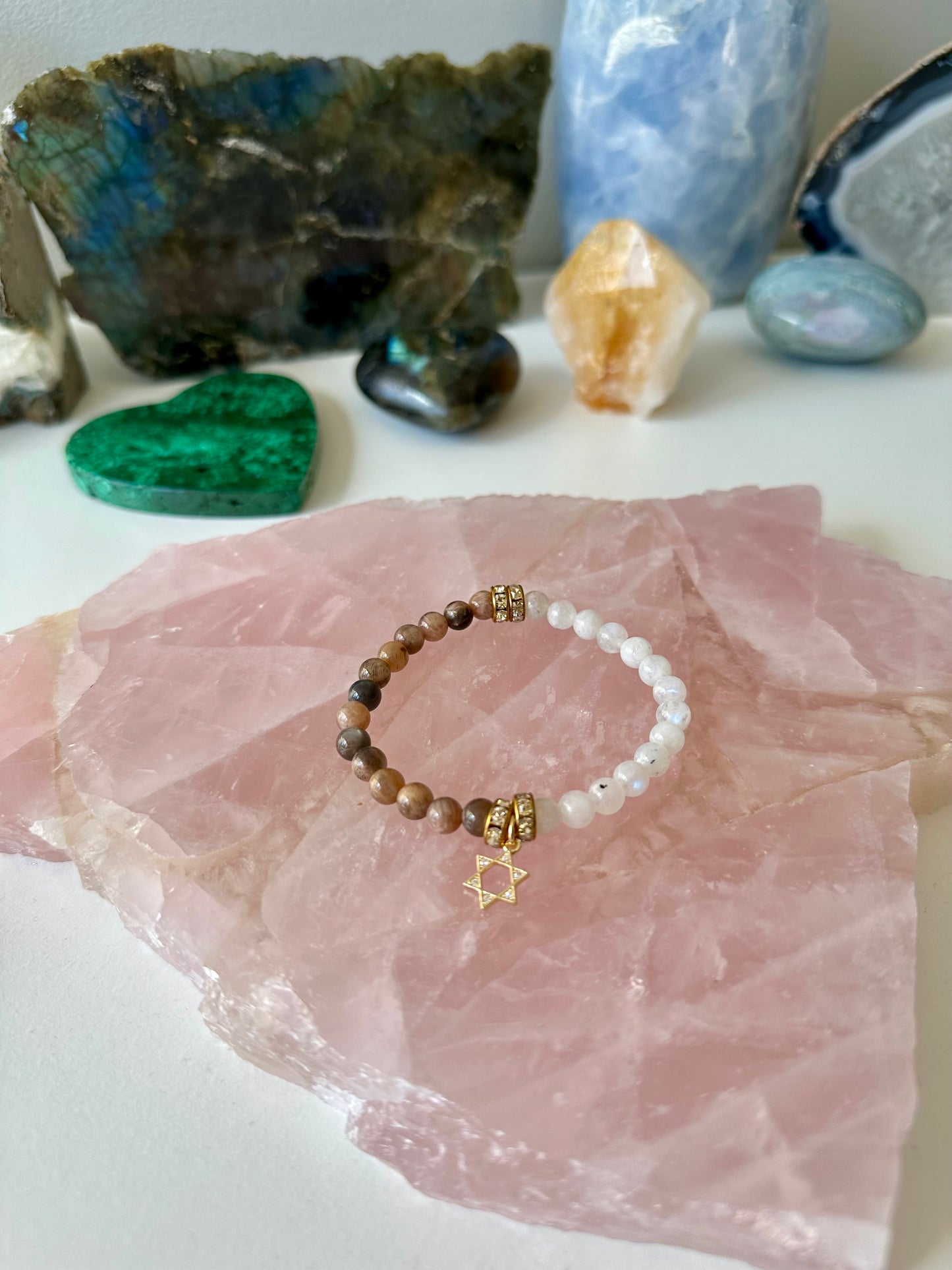 Leah - Labradorite, Moonstone and Sunstone Gemstone Bracelets