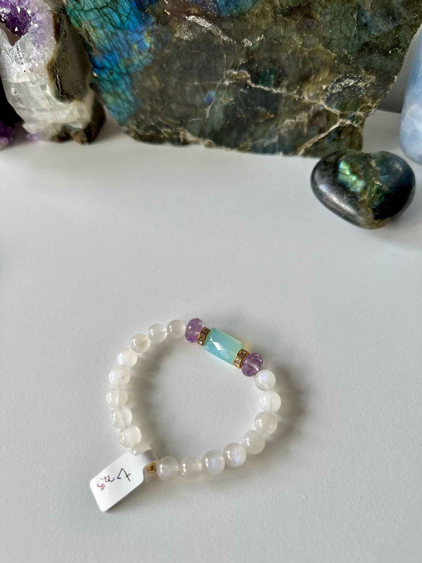 Luna - Chalcedony, Amethyst and Moonstone Gemstone Bracelets