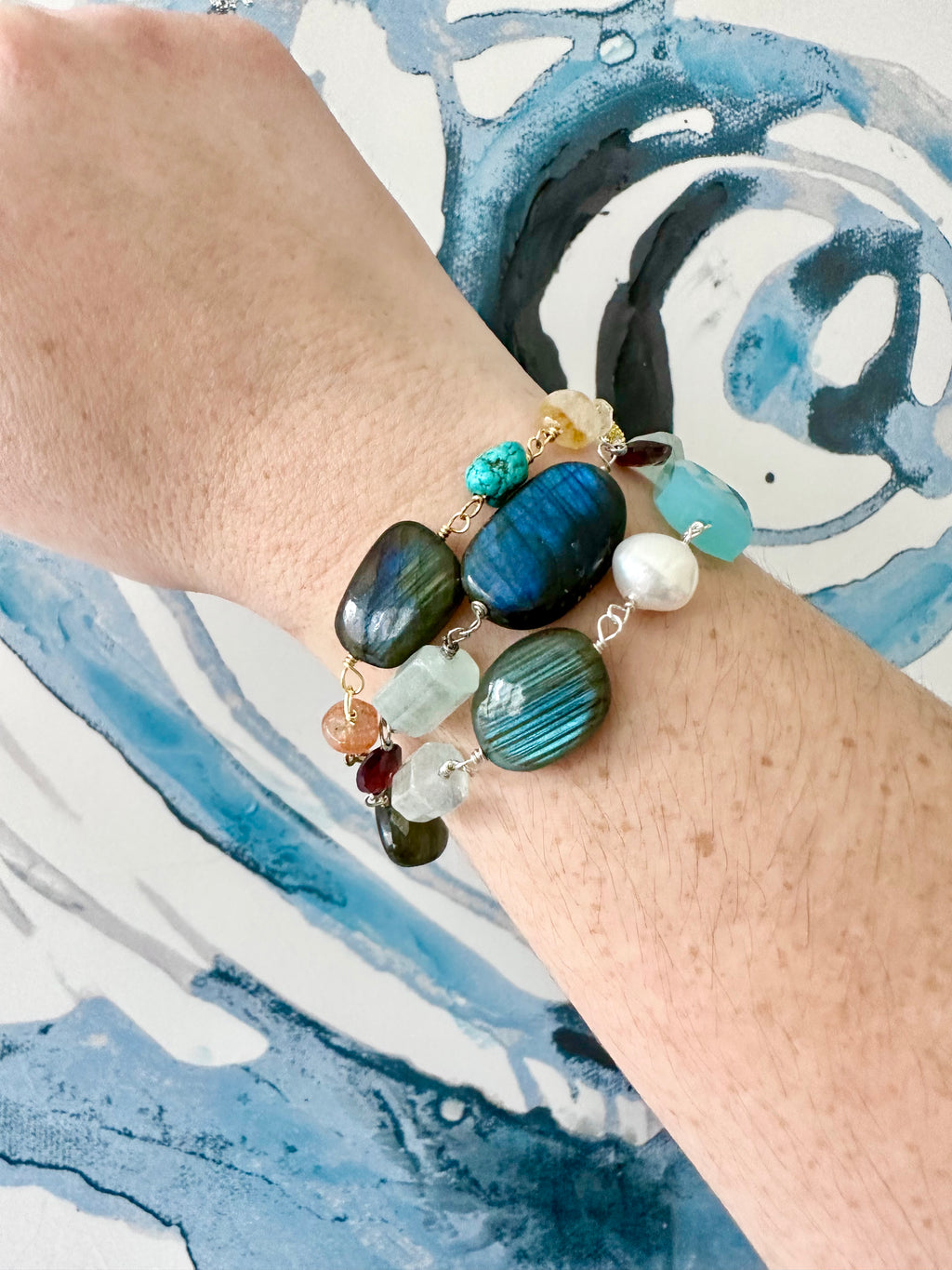 Wire-Wrapped Gemstone Bracelet Collection