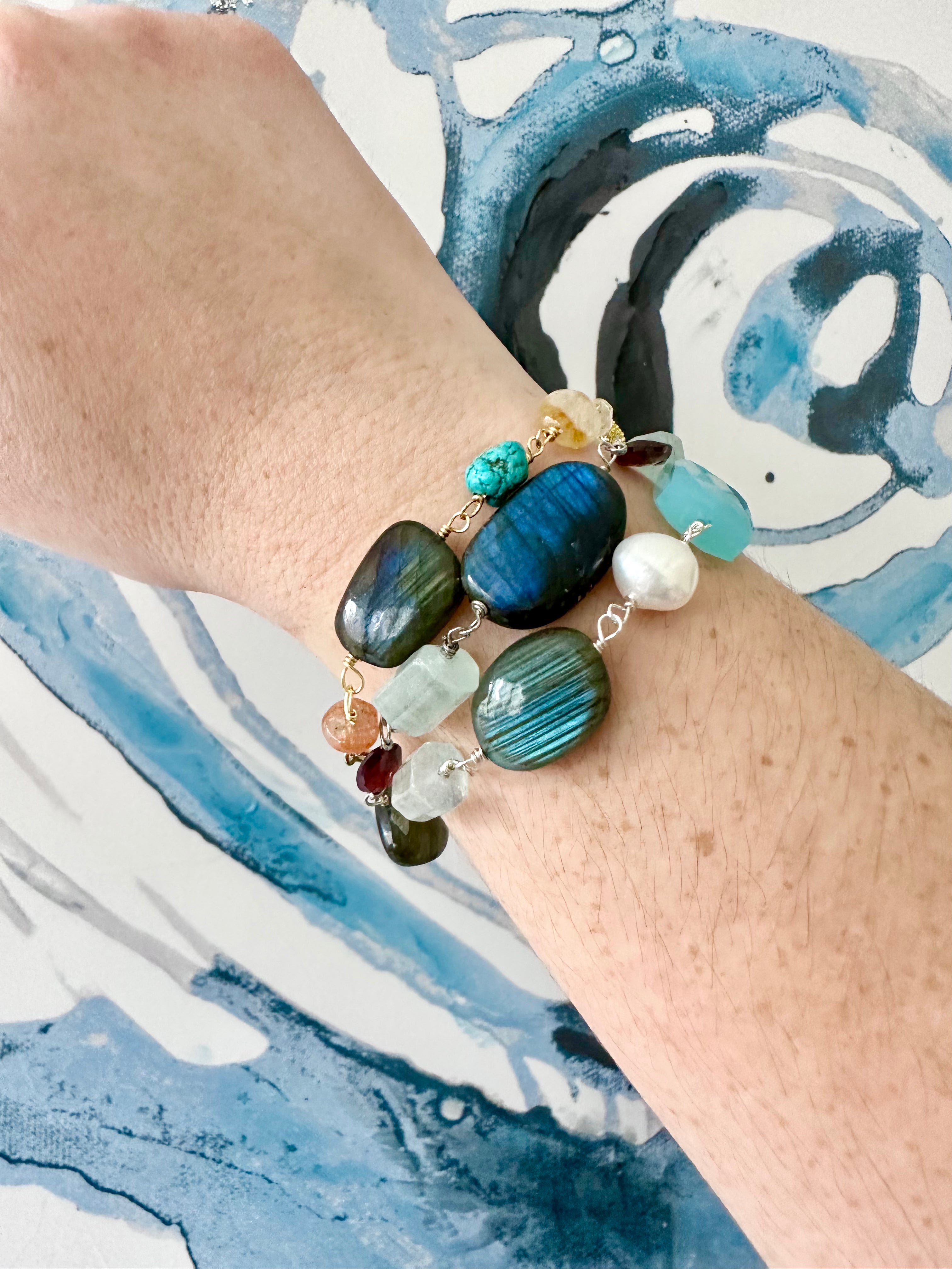 Wire-Wrapped Gemstone Bracelet Collection