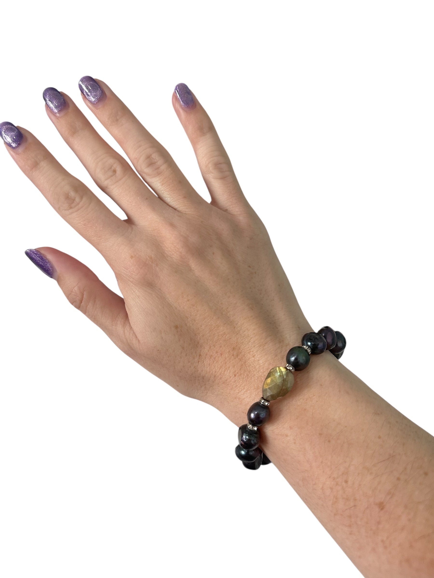 Golden Glimmer Collection Gemstone Bracelets - Labradorite, Moonstone, Pearls, Amethyst, Sunstone, Peridot | Handmade Jewelry
