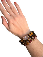 Merlot — Handcrafted Red Pearl & Tiger’s Eye Bracelet