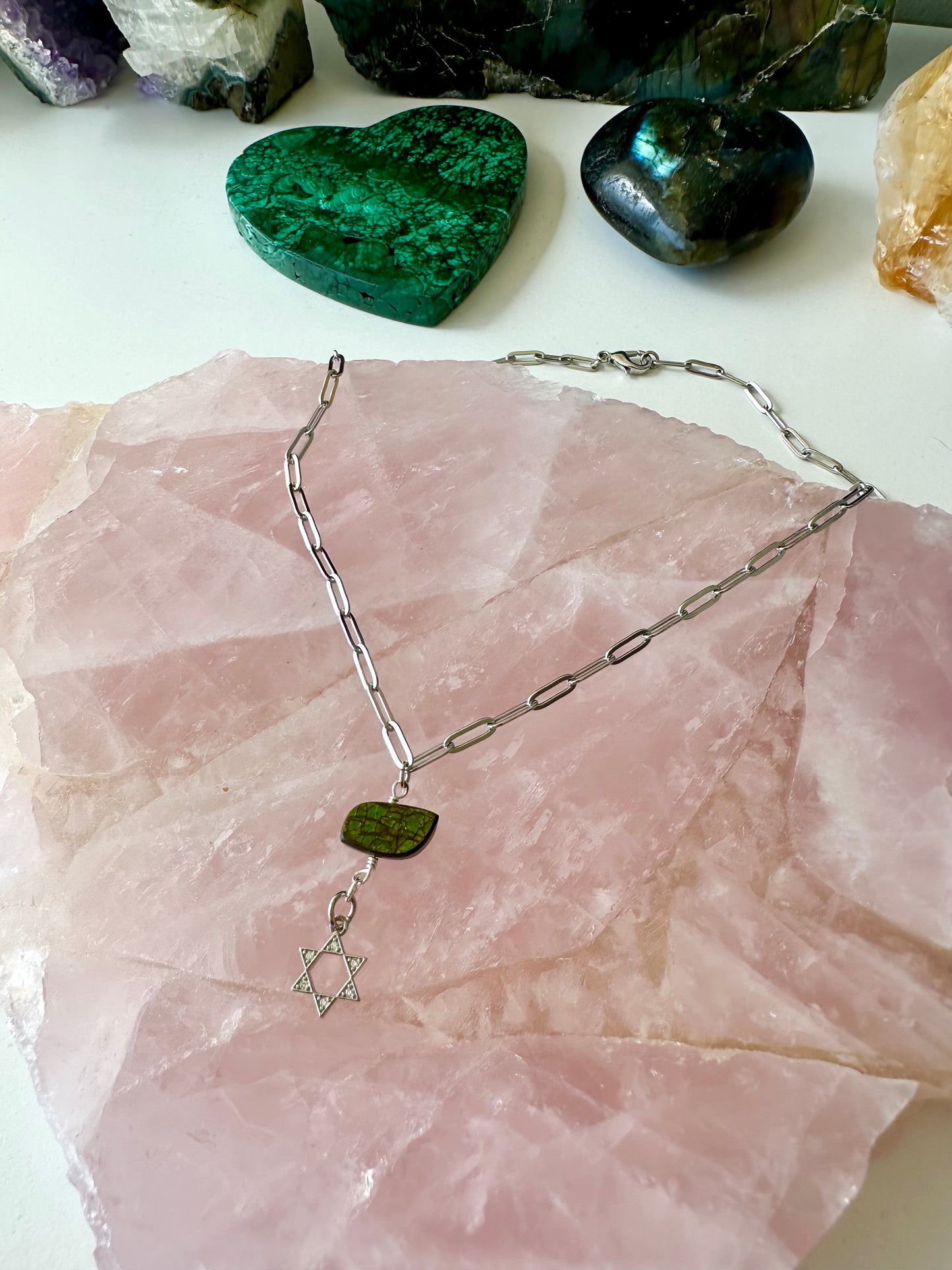 Rebecca - Labradorite, Moonstone and Ammolite Gemstone Necklaces