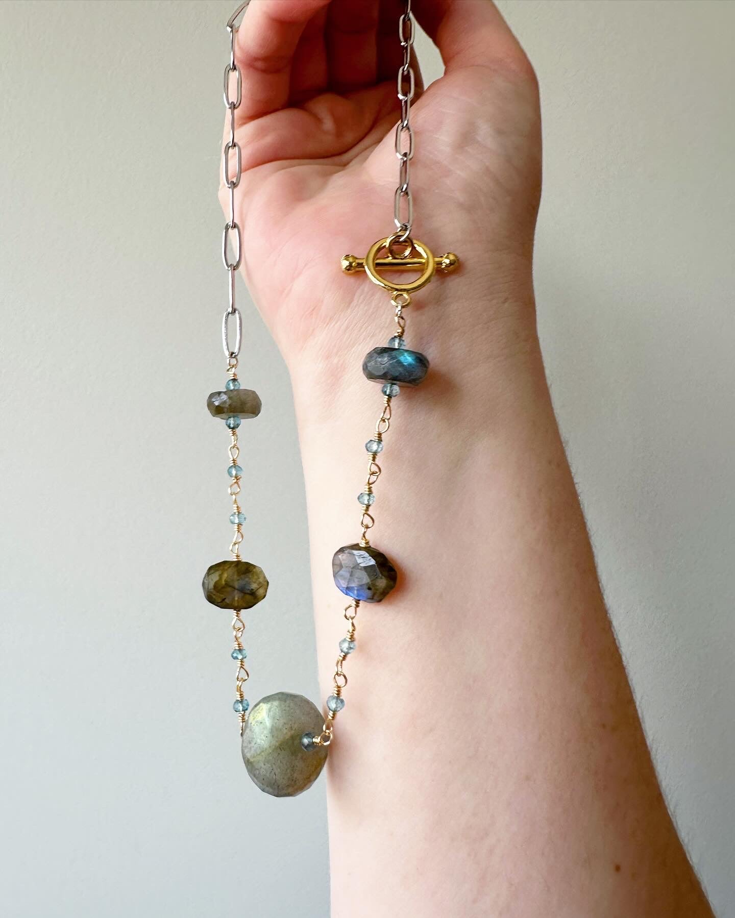 Madison - Labradorite and Blue Topaz Gemstone Necklace