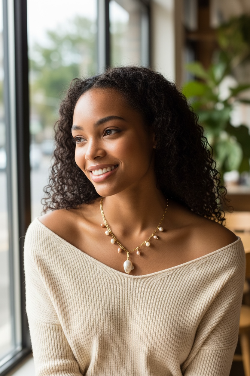 Blush Gemstone Necklace - Baroque Pearl, Freshwater Pearl and Freshwater Pink Pearl Necklace | Wisdom and Love