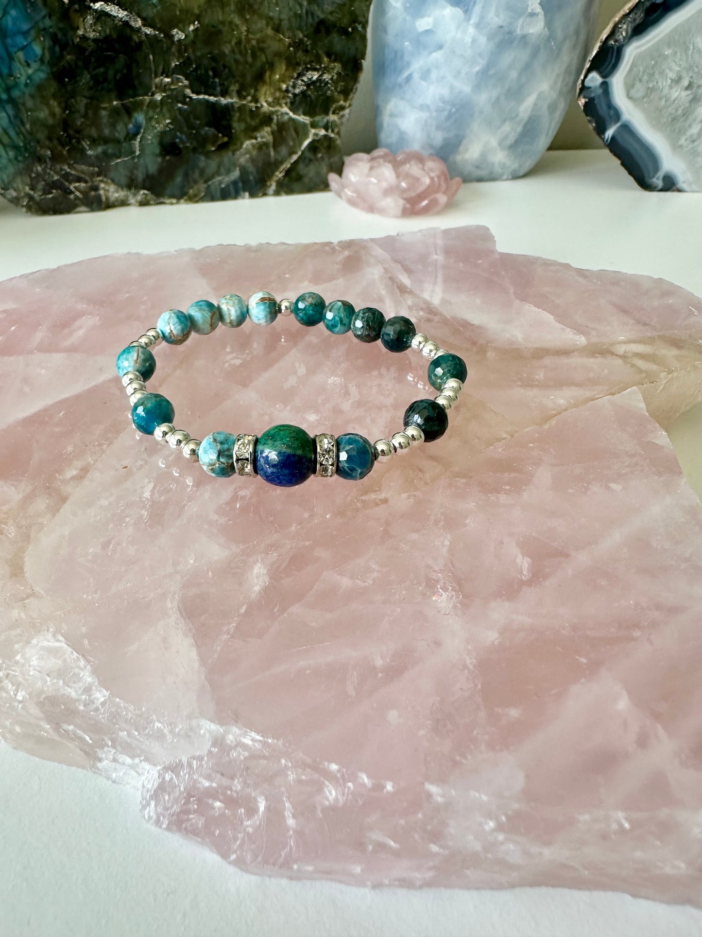 Sand Dollar - Amazonite, Apatite, Malachite and Chrysocolla Gemstone Bracelets