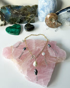 Joan Gemstone Necklace - Mixed Metal, Tahitian Black Pearl and Freshwater Pearl | Trust and Wisdom