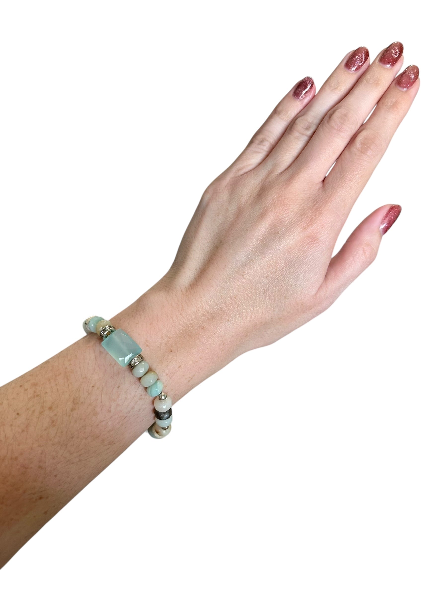 Marina Gemstone Bracelet - Chalcedony and Amazonite | Handmade Jewelry