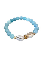 Still Waters — Handcrafted Blue Agate, Owyhee Blue Opal & Gold Pavé Diamond Bead Bracelet