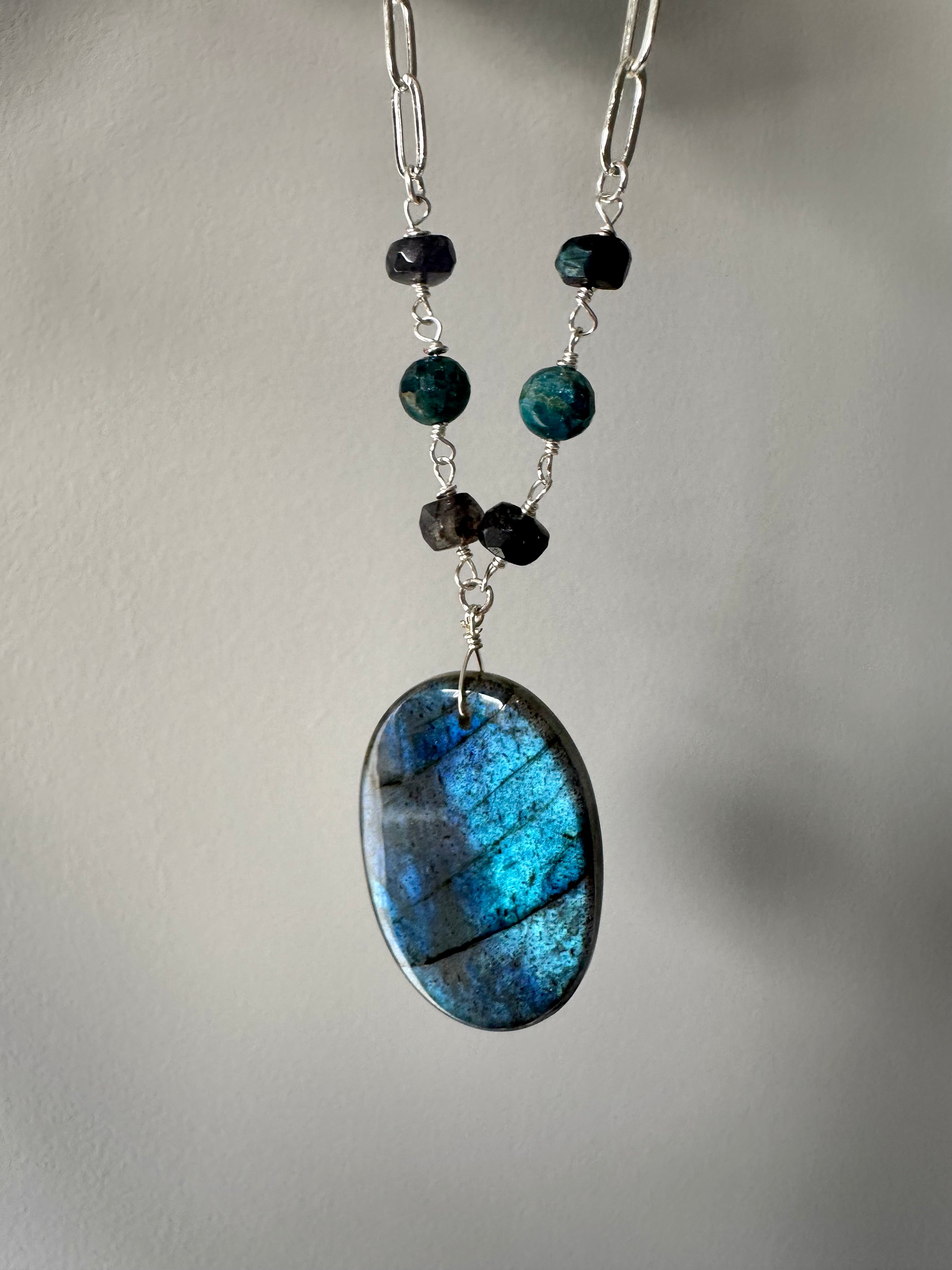 Lagoon - Blue Labradorite and Apatite Necklace