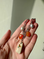 Red Hots Gemstone Necklaces - Mexican Fire Opal, Sunstone, Carnelian and Freshwater Pearl Gemstone Paperclip Chain Necklaces | Passion, Joy, Creativity and Wisdom