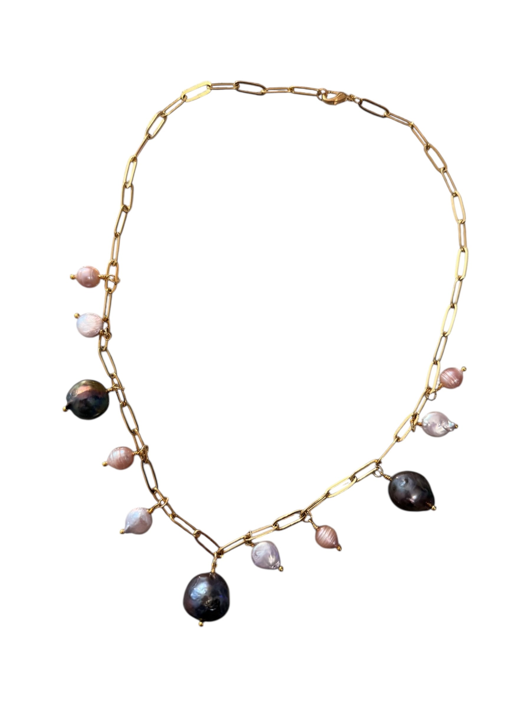 Zara Gemstone Necklace - Tahitian Black Pearl, Freshwater Purple Pearl and Freshwater Pink Pearl Necklace | Trust and Love