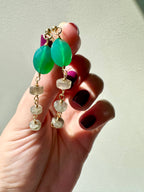Margo Gemstone Earrings - Green Onyx and Labradorite | Handmade Jewelry