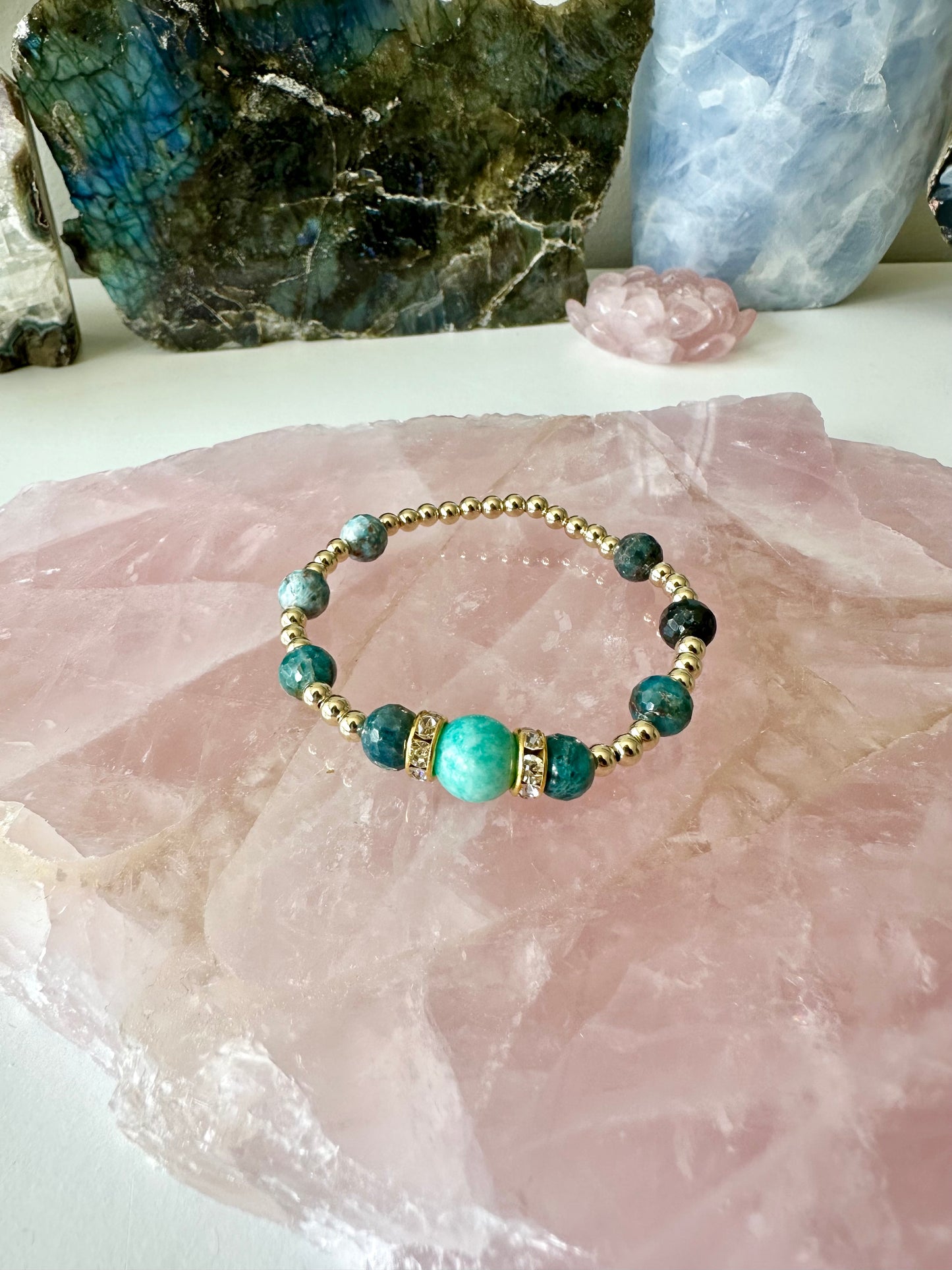 Sand Dollar - Amazonite, Apatite, Malachite and Chrysocolla Gemstone Bracelets