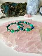 Loggerhead Gemstone Bracelets - Amazonite, Apatite, Green Onyx, Malachite and Chrysocolla | Clarity, Inspiration, Protection and Healing