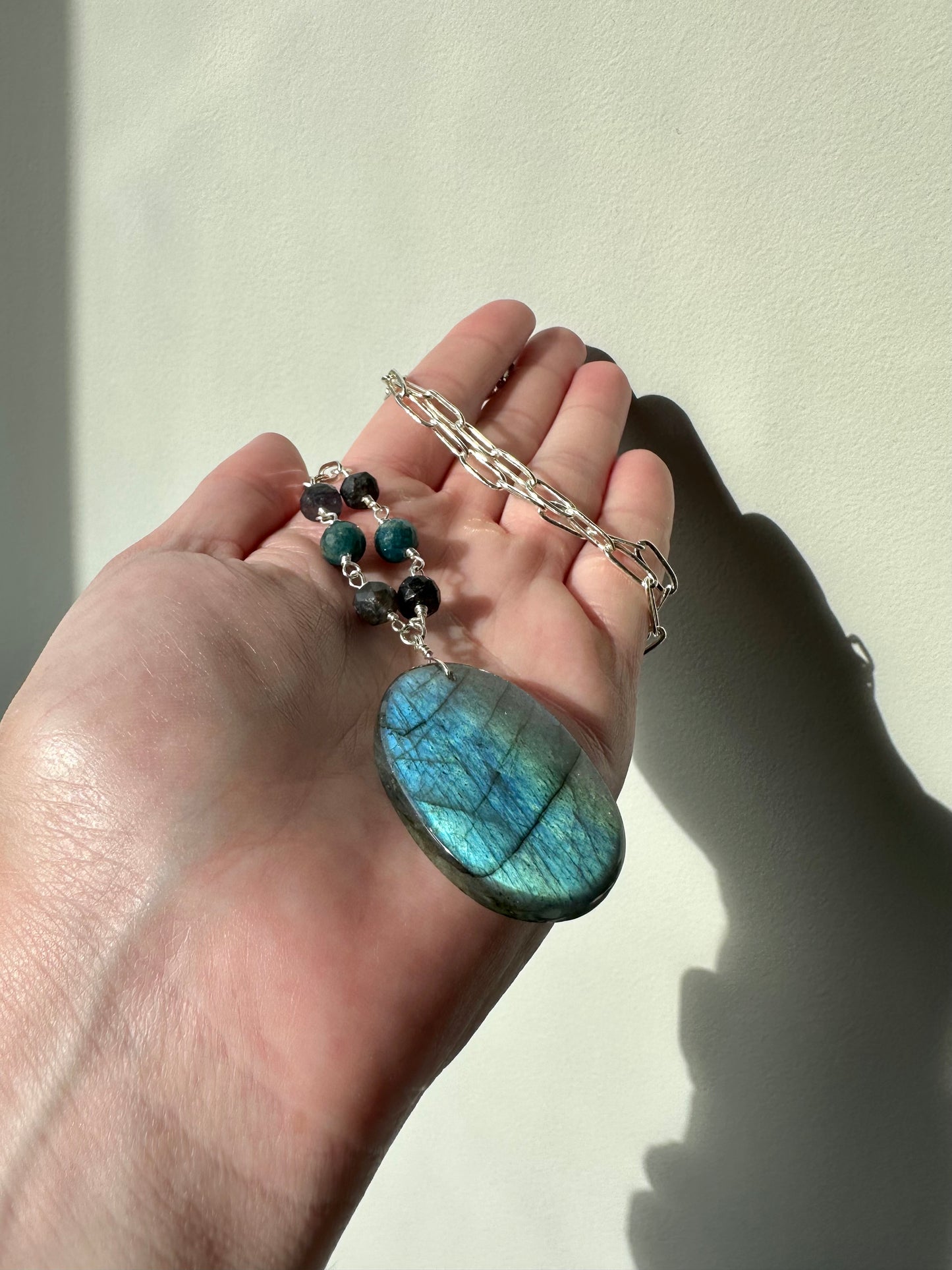 Lagoon - Blue Labradorite and Apatite Necklace