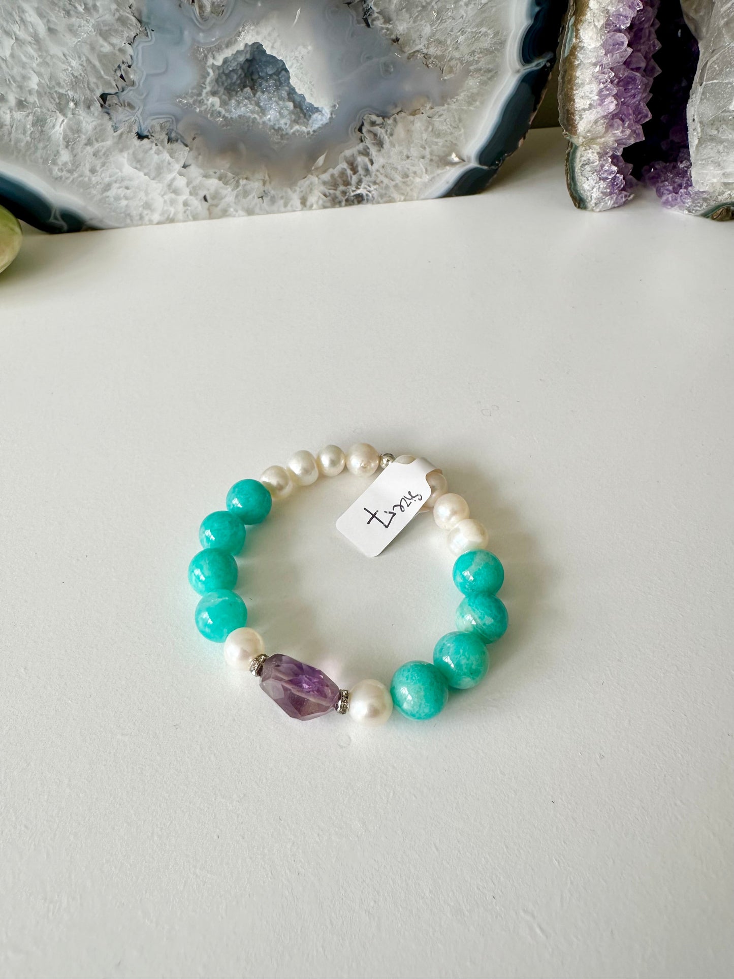 Addison - Amazonite, Amethyst, Moonstone, Fluorite, Freshwater Pearl Gemstone Bracelets