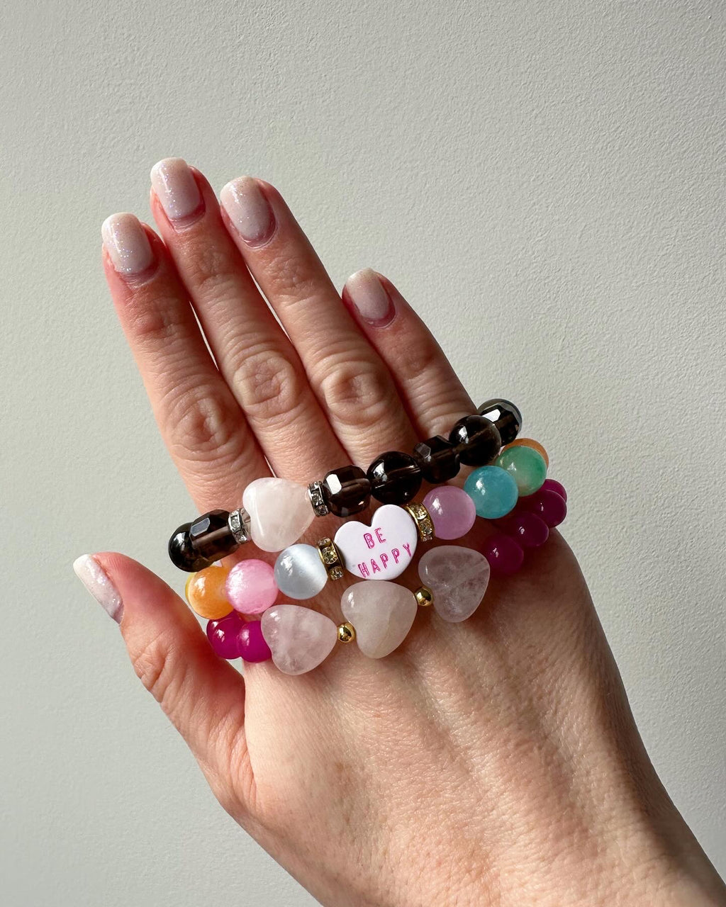 Candy Hearts - Valentine’s Day Candy Hearts and Selenite Gemstone Bracelets